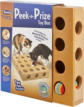 Load image into Gallery viewer, Smartcat Peek-And-Prize Large Toy Box Wooden Cat Toy
