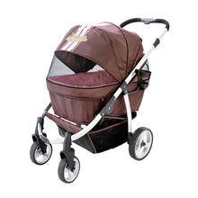 Load image into Gallery viewer, Ibiyaya Collapsible Elegant Retro Pet Stroller - Brown/Pink
