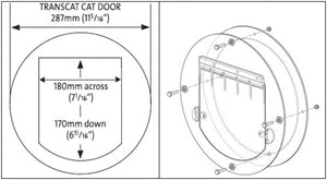 Transcat Clear Cat Door 4-Way Locking Door - 180mm Flap Width