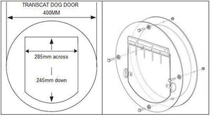 Transcat Pet Door for Cats & Dogs - Large Door for Glass