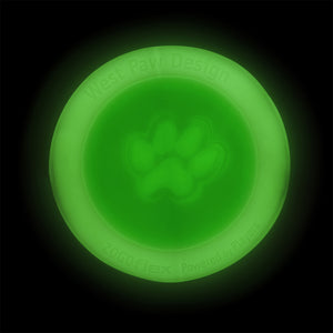 West Paw Zisc Flying Disc Fetch Dog Toy - Small/Large- Glow in the Dark