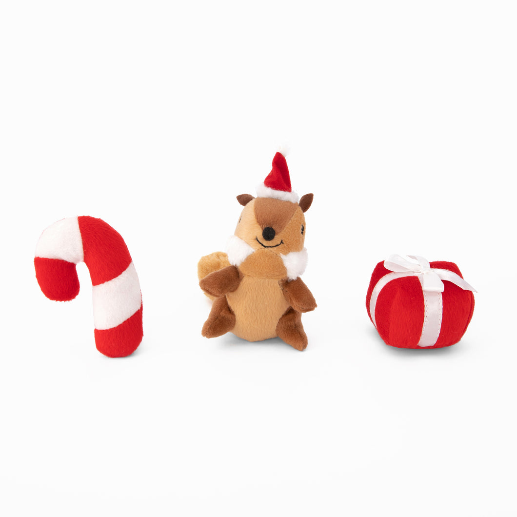 Miniz 3-Pack - Squirrel, Candycane & Present
