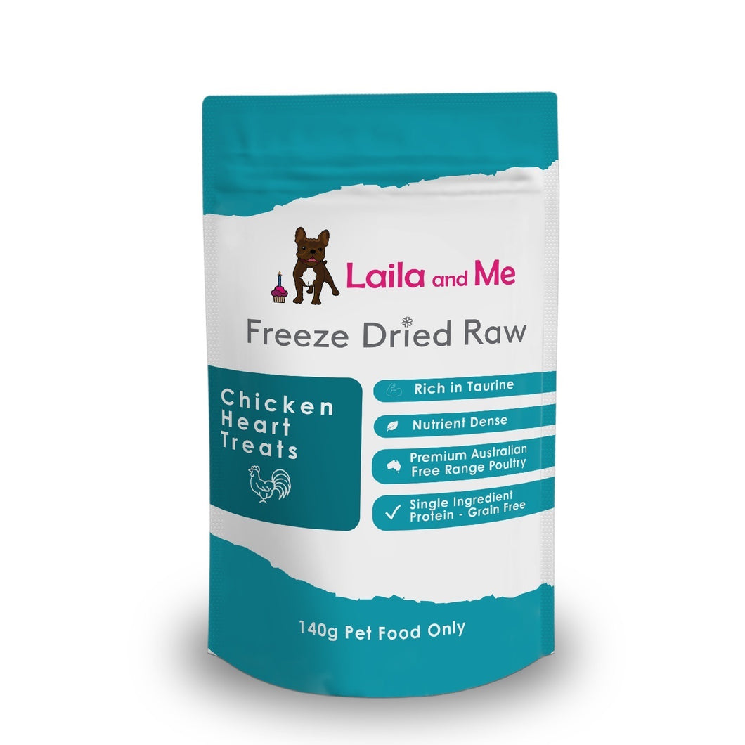 Freeze Dried Raw Australian Chicken Hearts Cats/Dog Treats 60g/140g